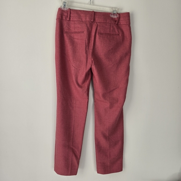 Loft Marisa Straight Wool Blend Pants Size 2 Pink Spice Careerwear Button Detail - Picture 7 of 14
